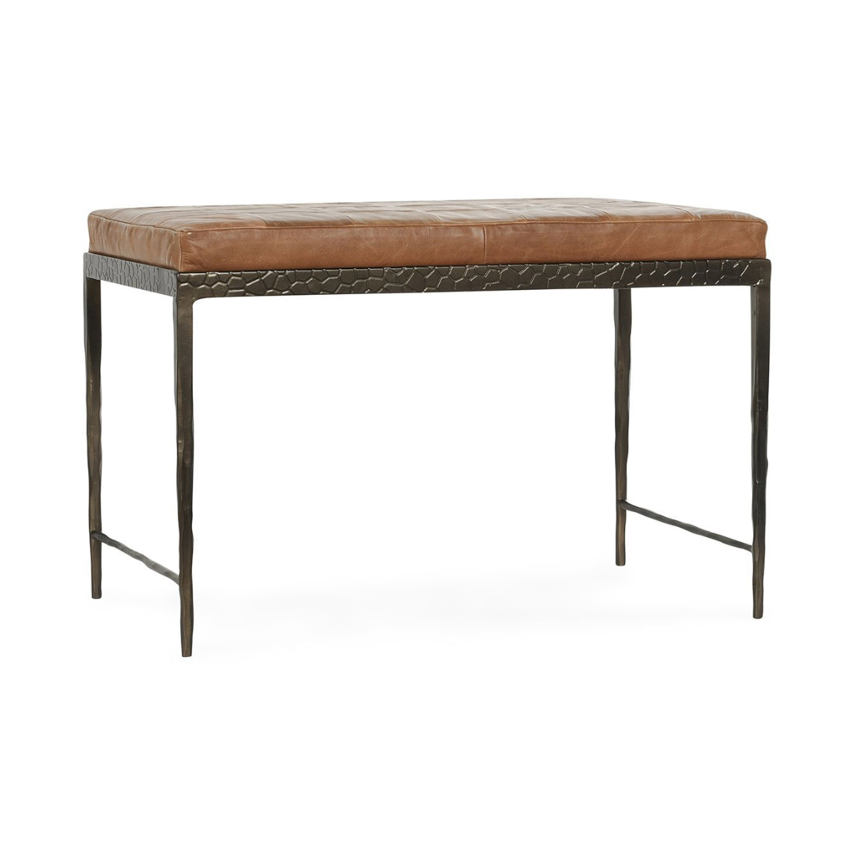 Malo Leather Bench - Chestnut