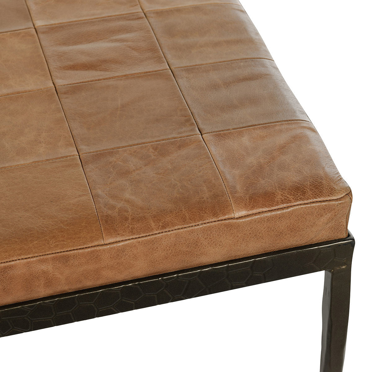 Malo Leather Bench - Chestnut