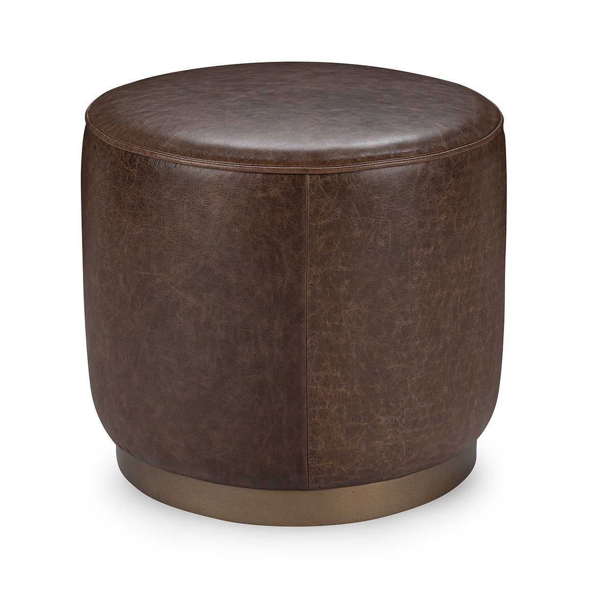 Clair Round Ottoman - Cocoa Brown - Dark Brown