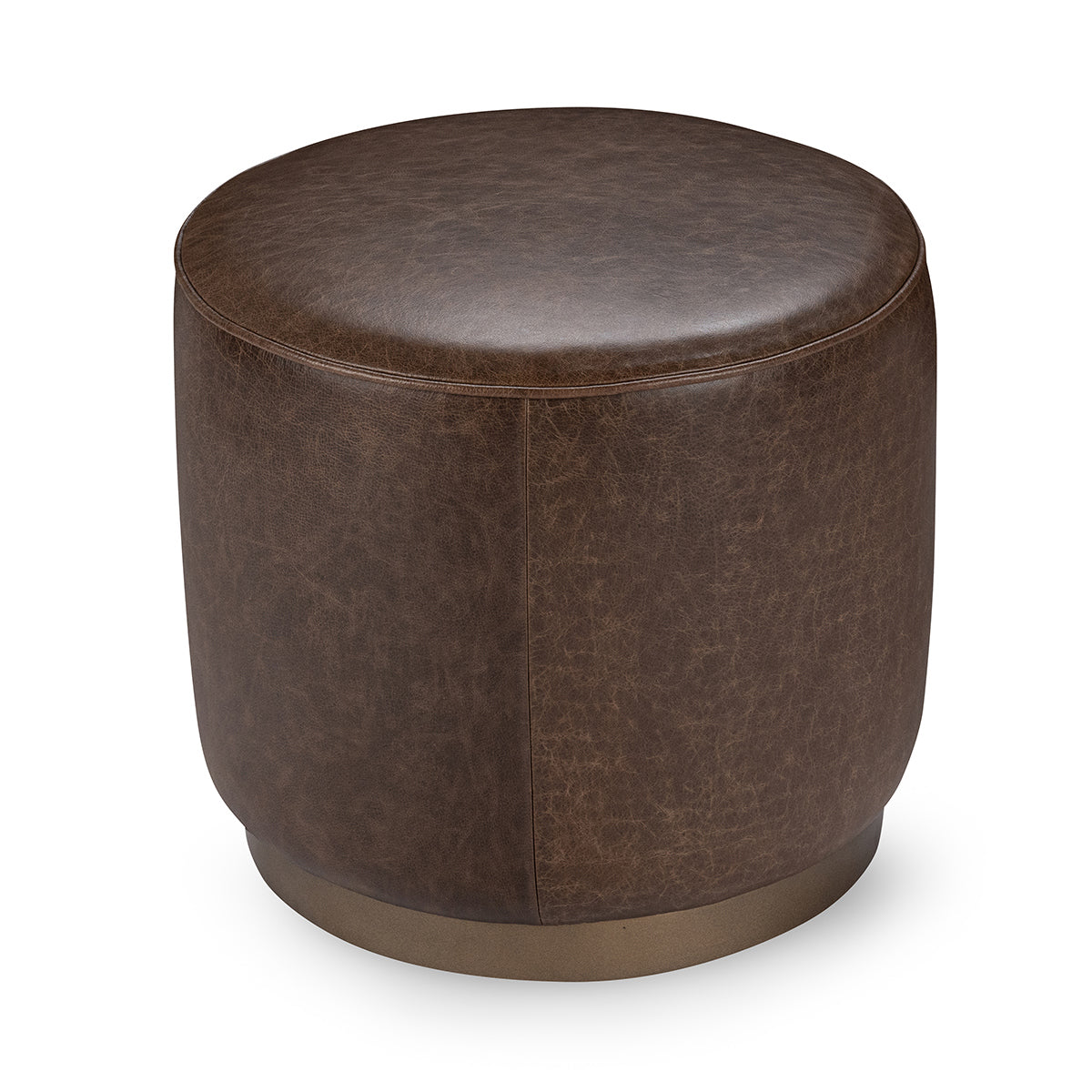 Clair Round Ottoman - Cocoa Brown - Dark Brown