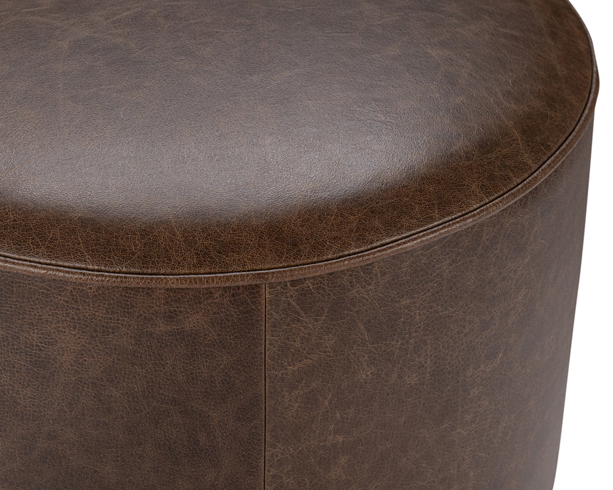 Clair Round Ottoman - Cocoa Brown - Dark Brown