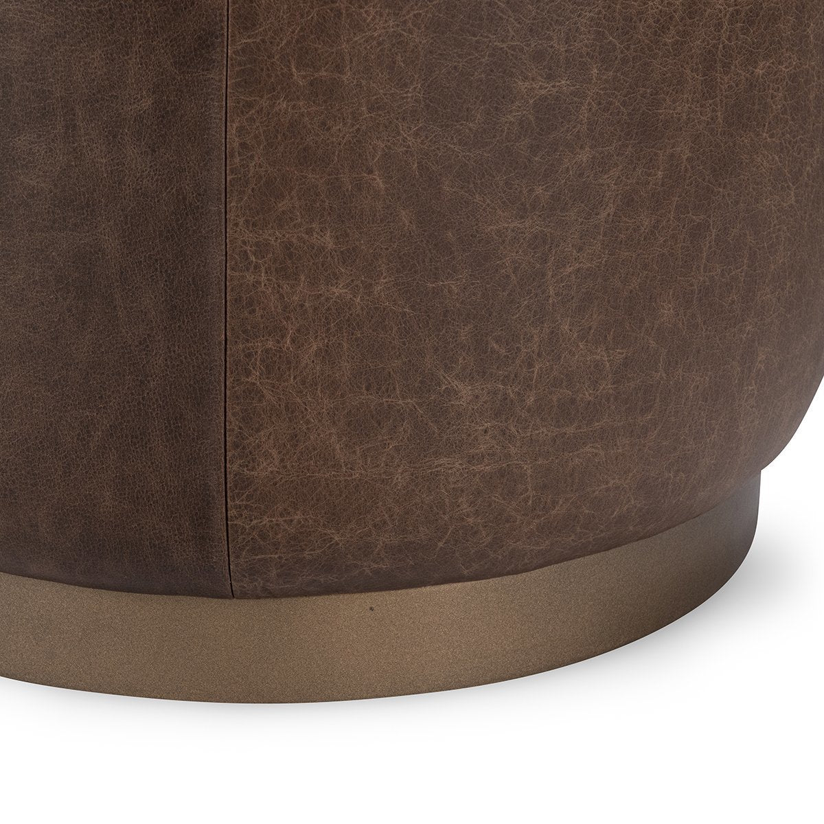 Clair Round Ottoman - Cocoa Brown - Dark Brown