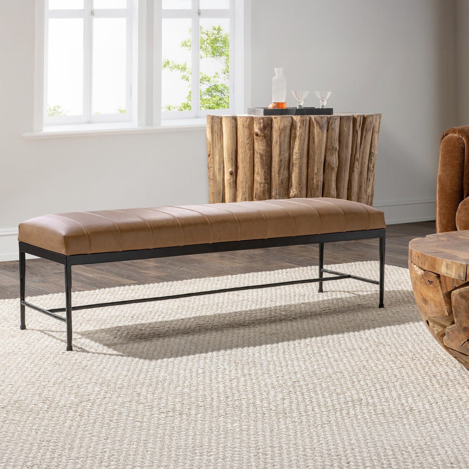 Madeleine Accent Bench - Dune Walnut - Taupe