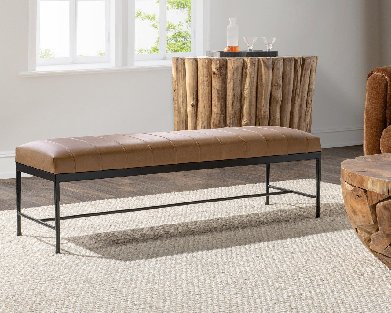 Madeleine Leather Bench