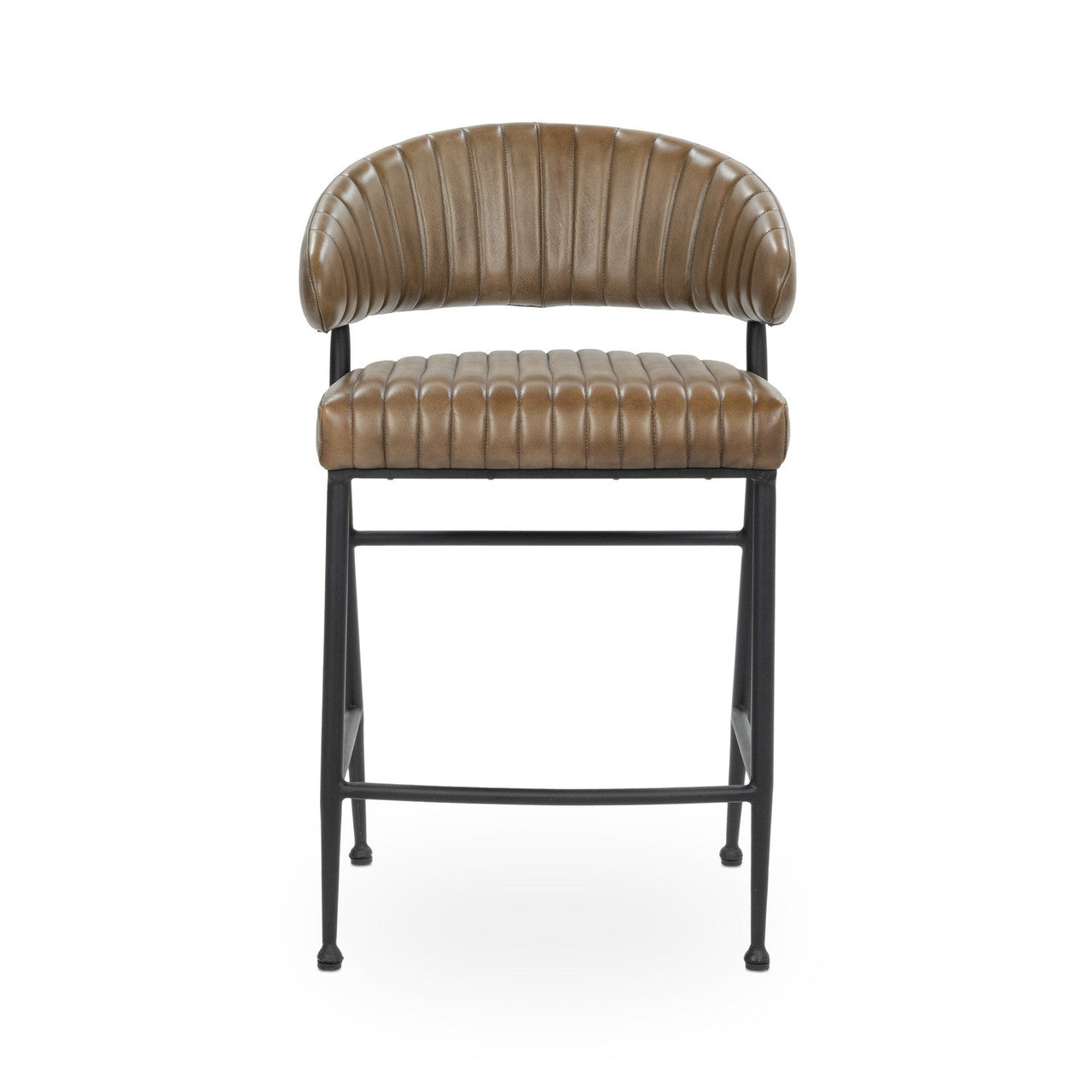 Umbria Brown Leather Counter Stool 26"