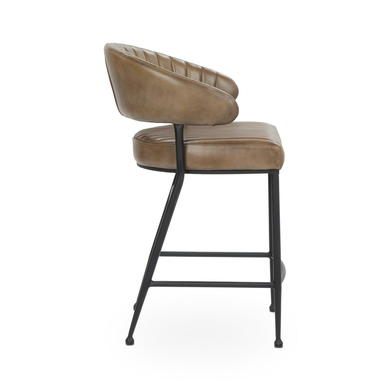 Umbria Brown Leather Counter Stool 26"