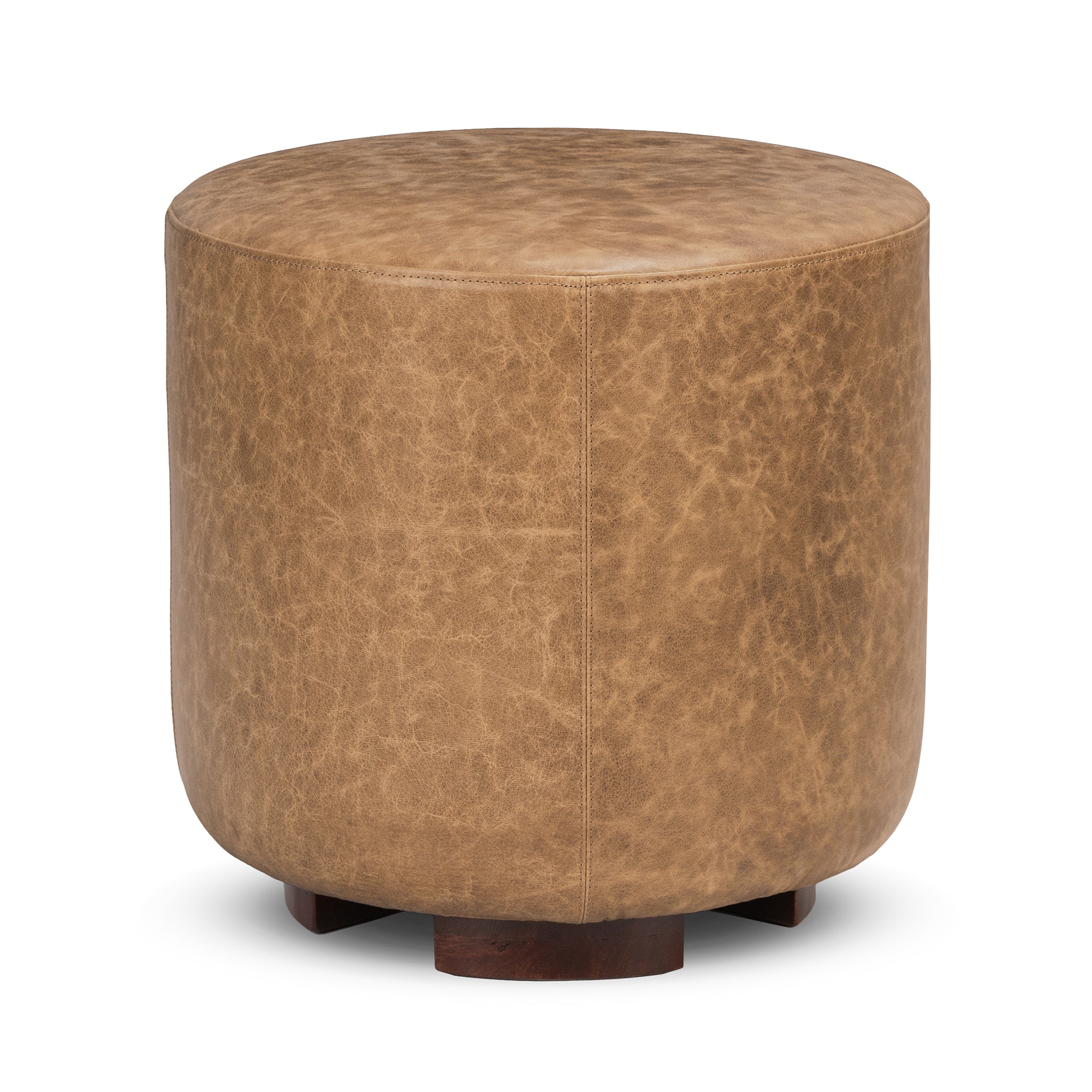 Millo 18" Round Ottoman - Sedona Brown - Chestnut