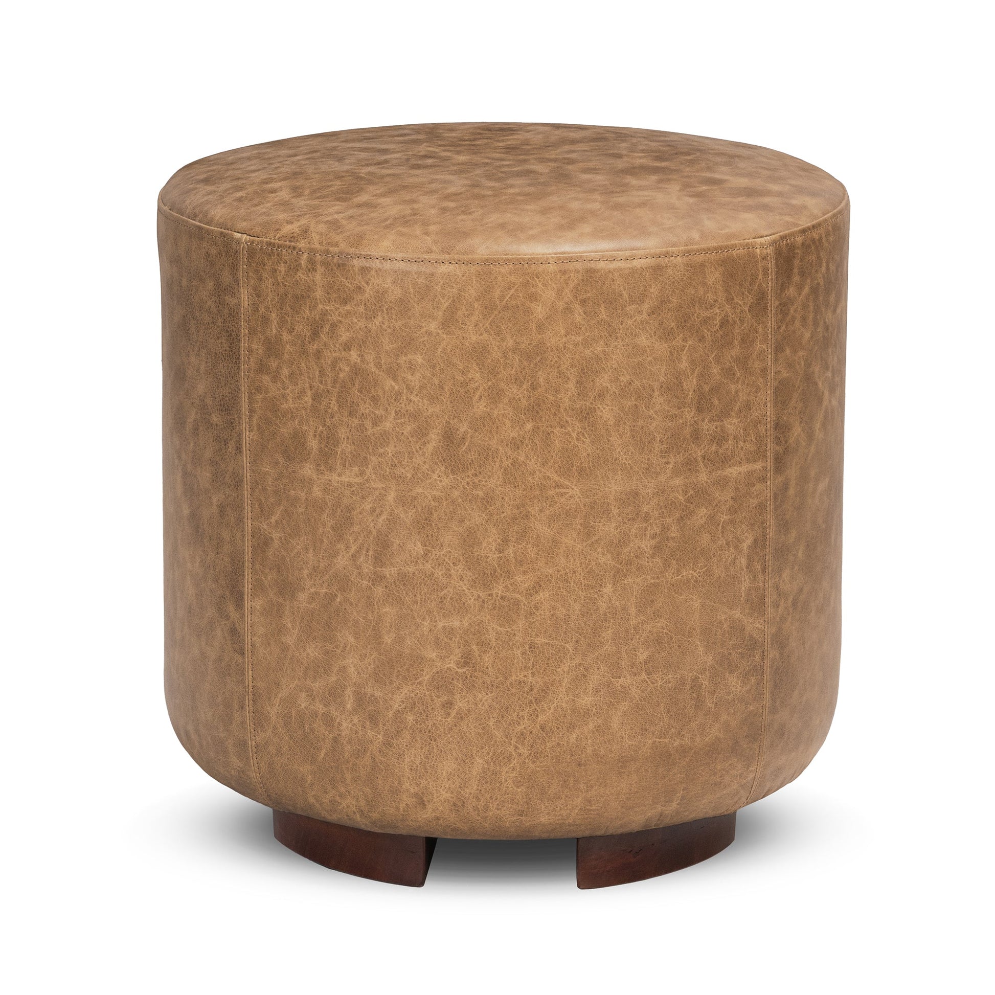 Millo 18" Round Ottoman - Sedona Brown - Chestnut