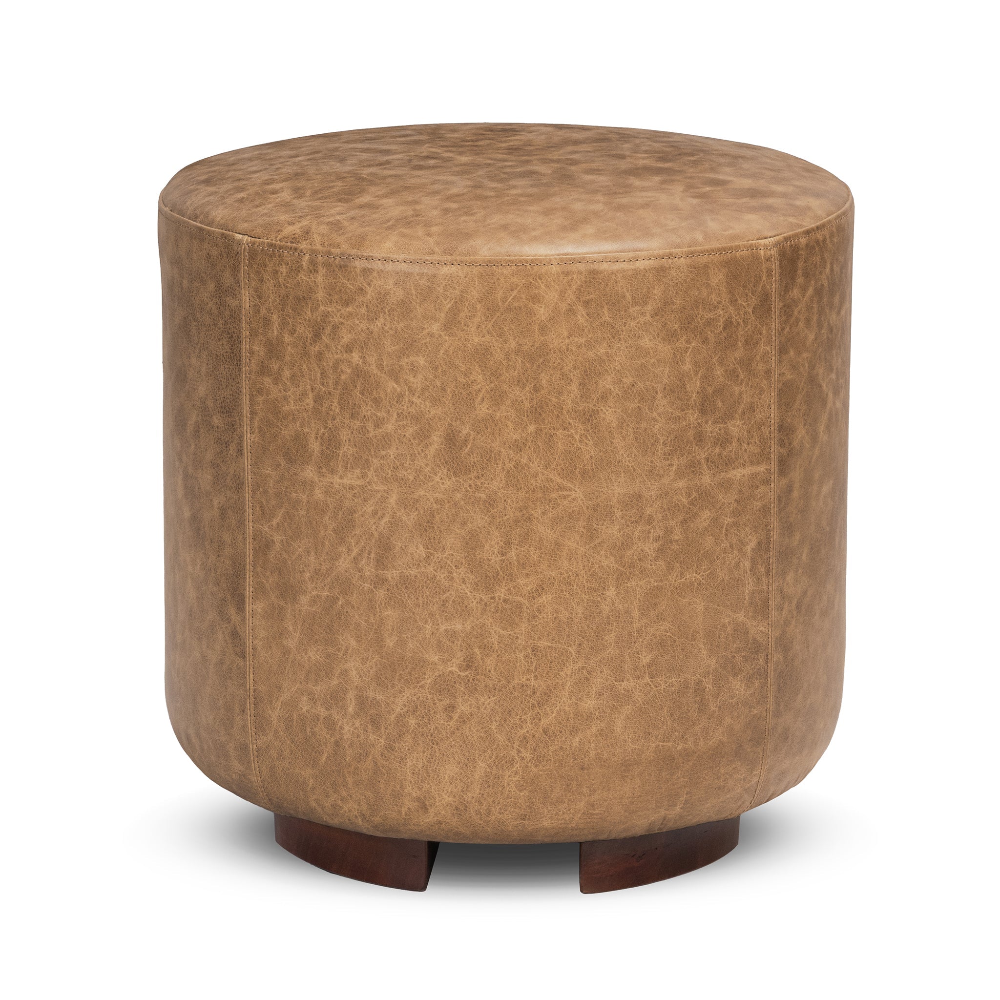 Millo 18" Round Ottoman - Sedona Brown - Chestnut