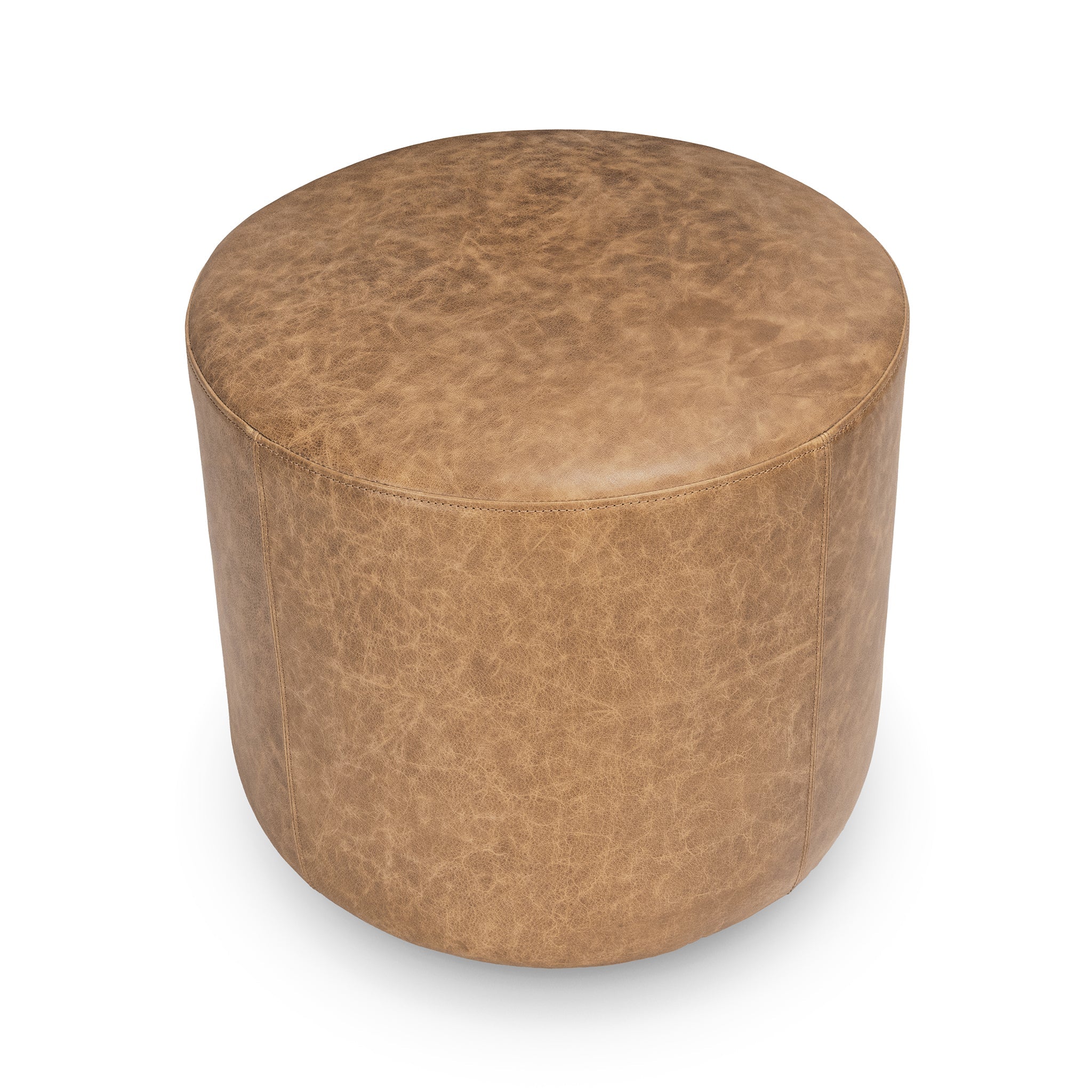Millo 18" Round Ottoman - Sedona Brown - Chestnut
