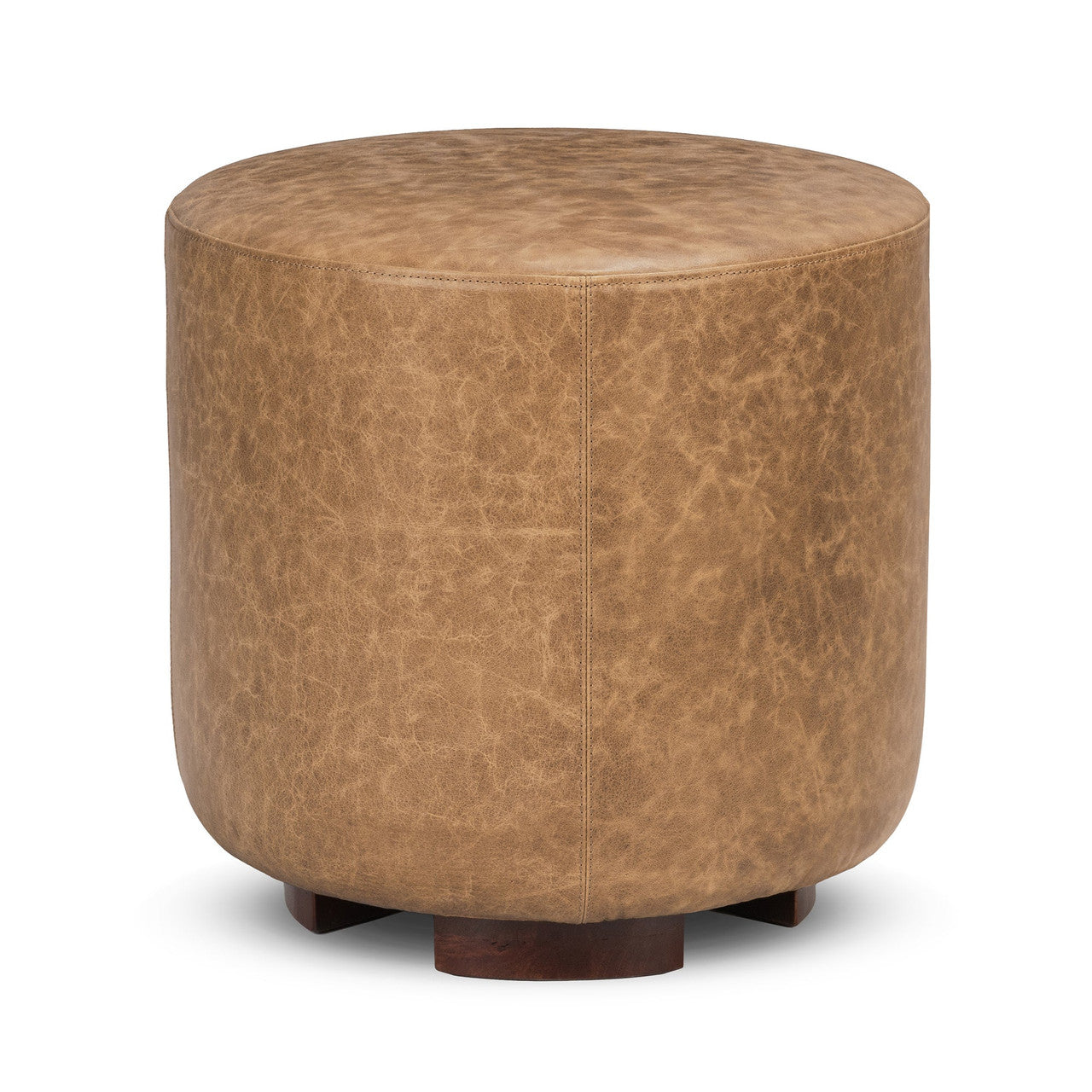 Millo Leather Round Ottoman