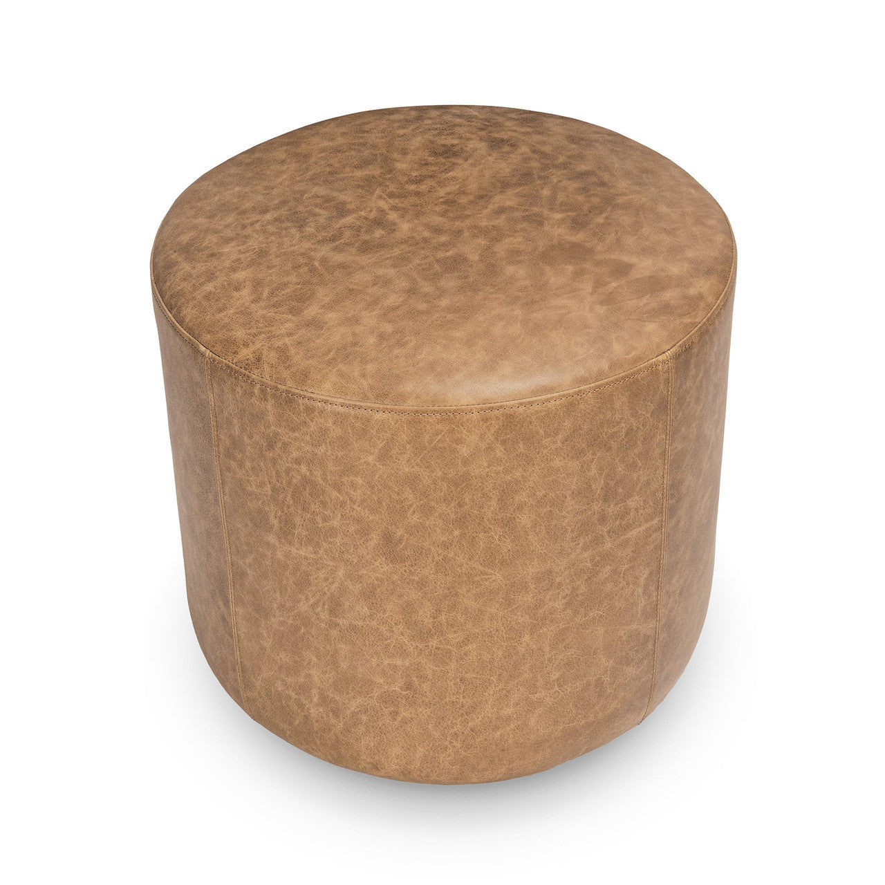 Millo Leather Round Ottoman