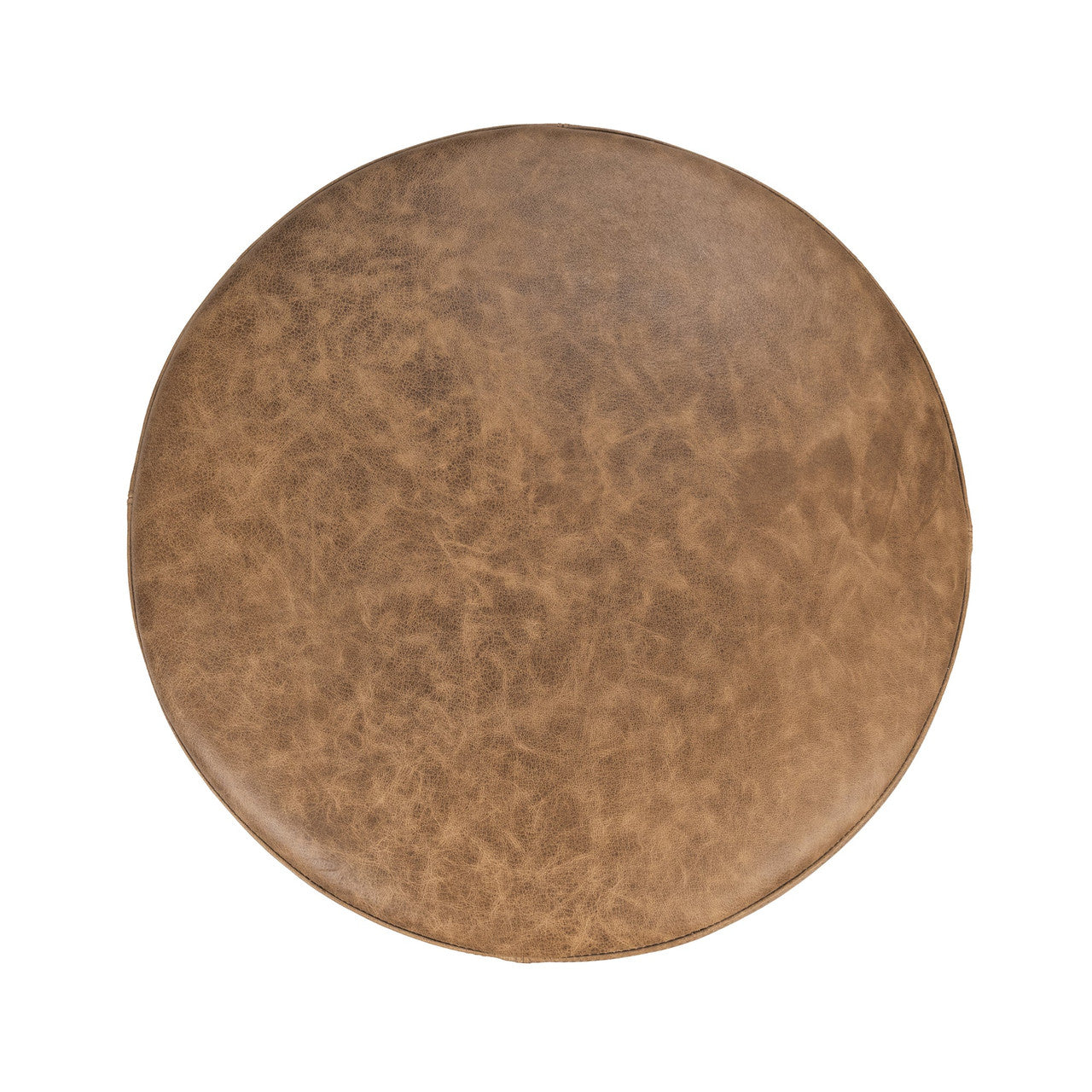 Millo Leather Round Ottoman