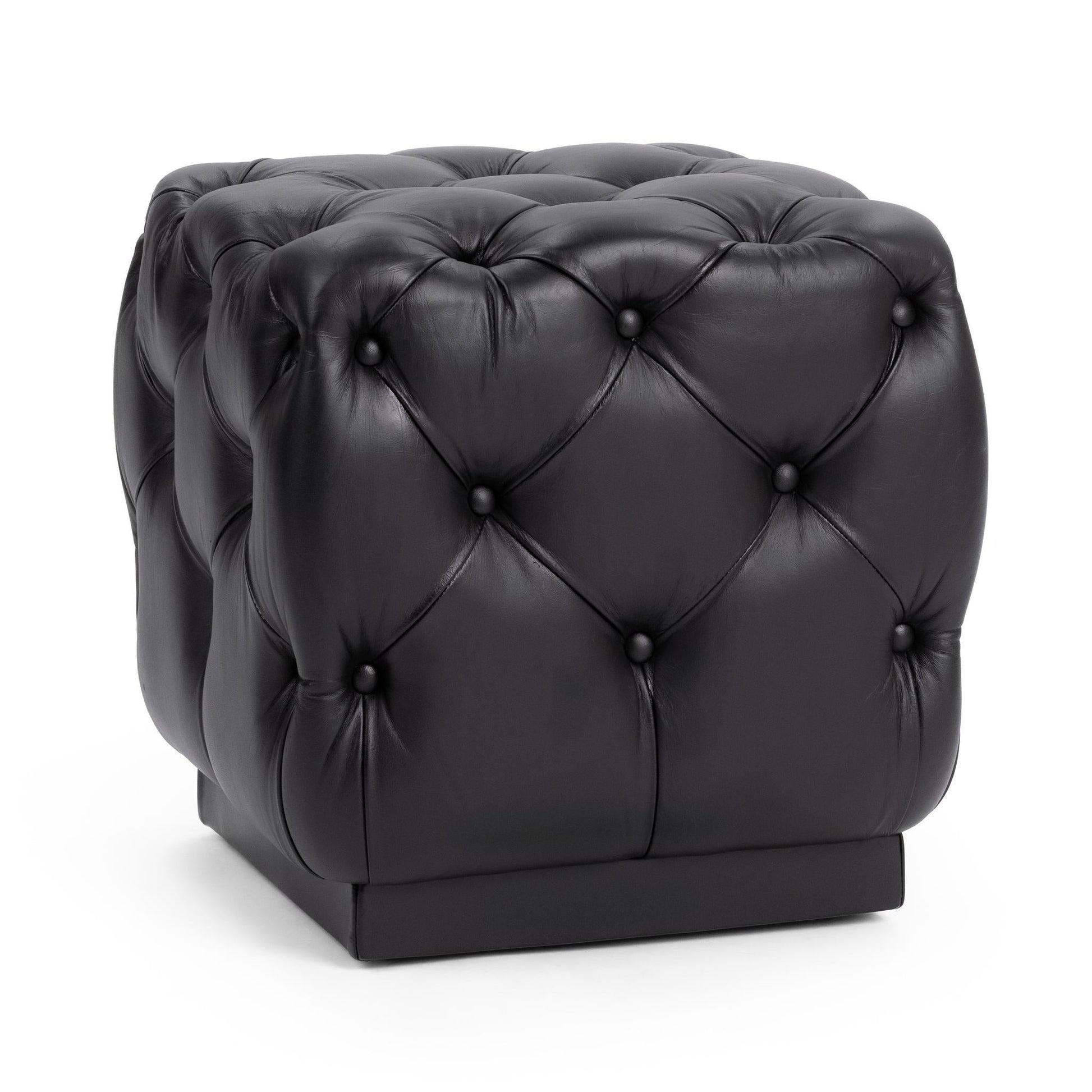 Briar 18" Square Ottoman - Midnight Raven