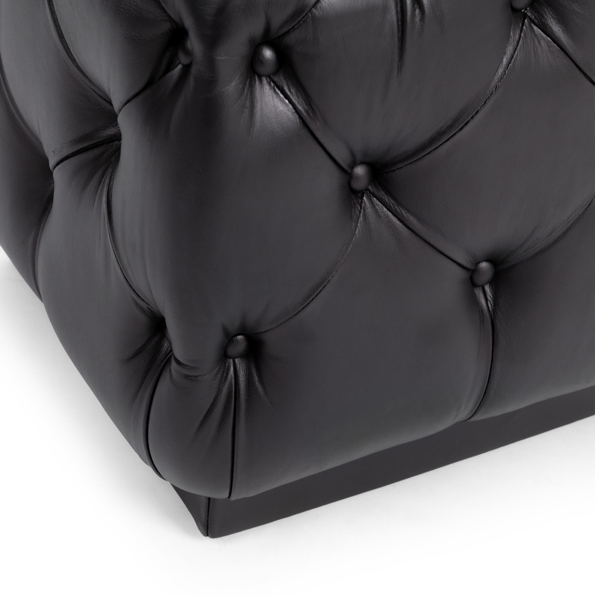 Briar 18" Square Ottoman - Midnight Raven