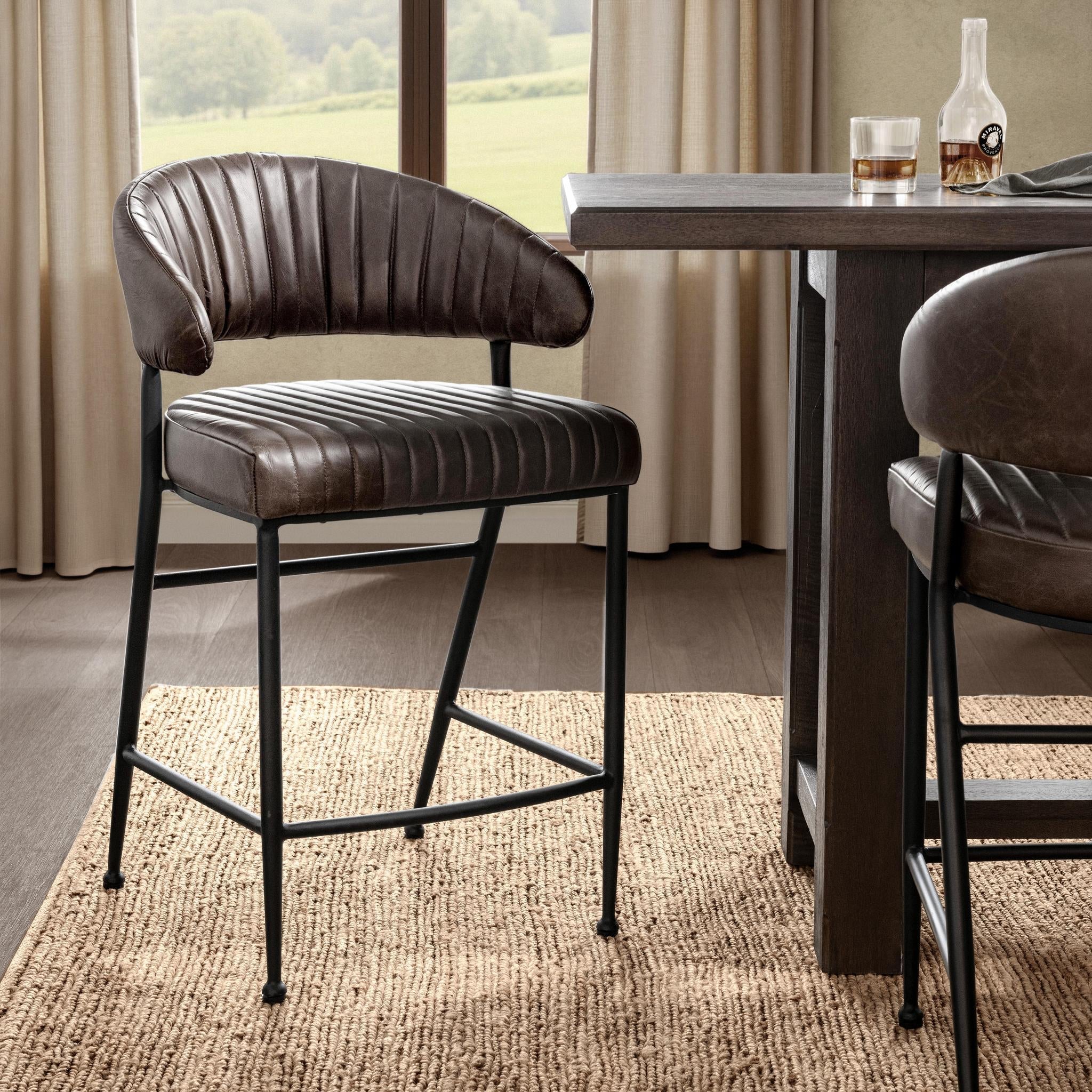 Umbria 26" Counter Stool - Burnished Walnut