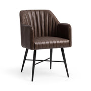 Leon Leather Dining Chair - Burnished Walnut
