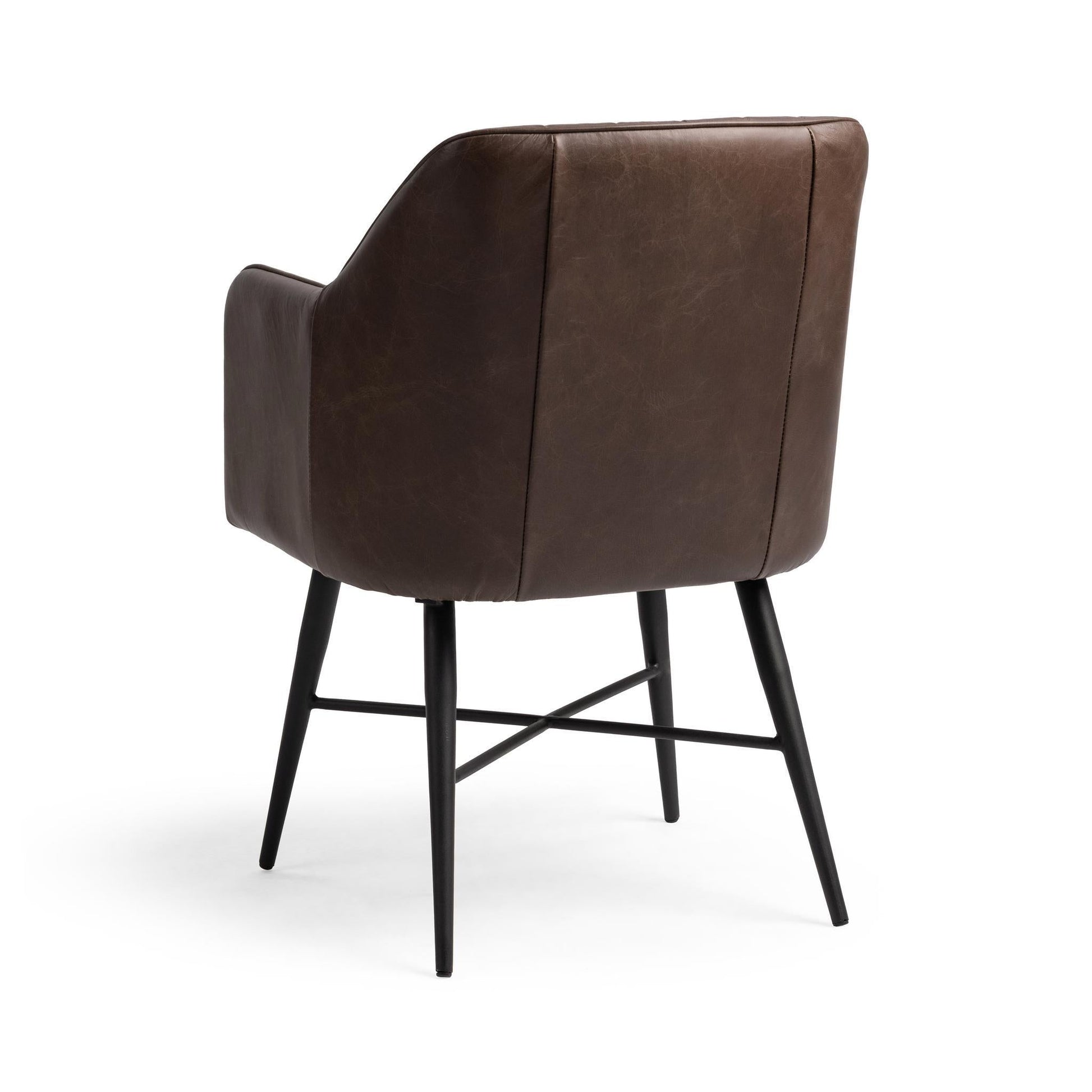 Leon Leather Dining Chair - Burnished Walnut