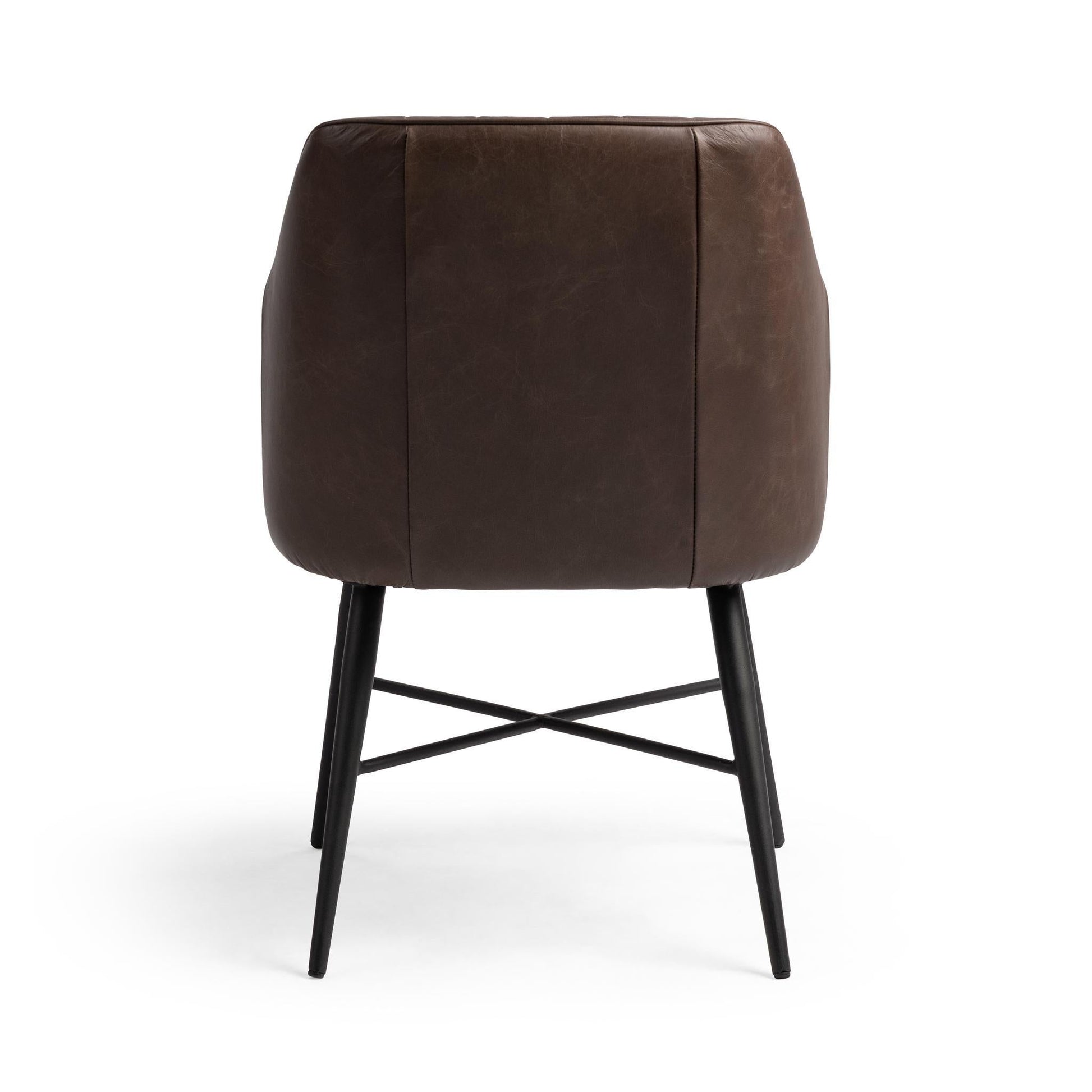 Leon Leather Dining Chair - Burnished Walnut