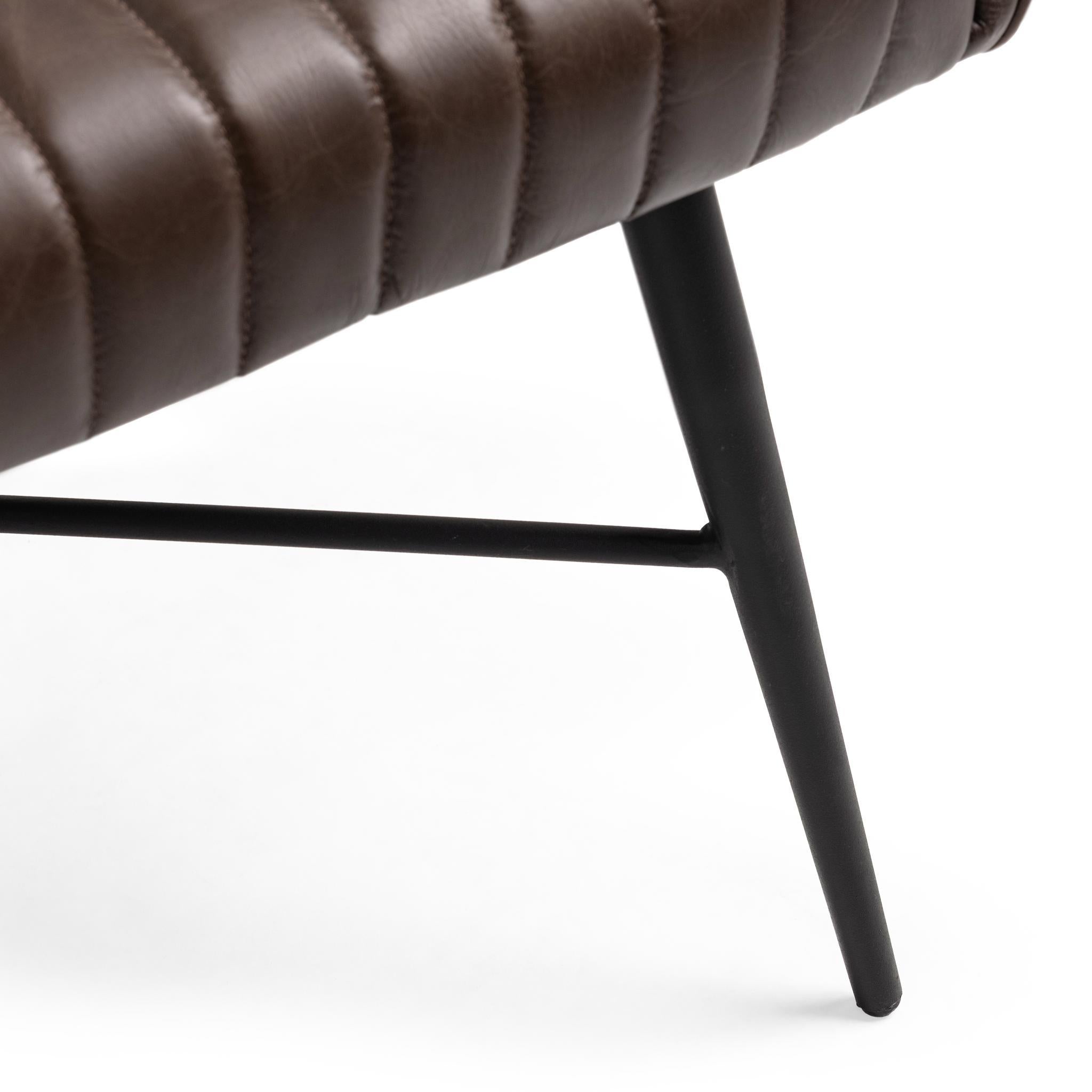 Leon Leather Dining Chair - Burnished Walnut