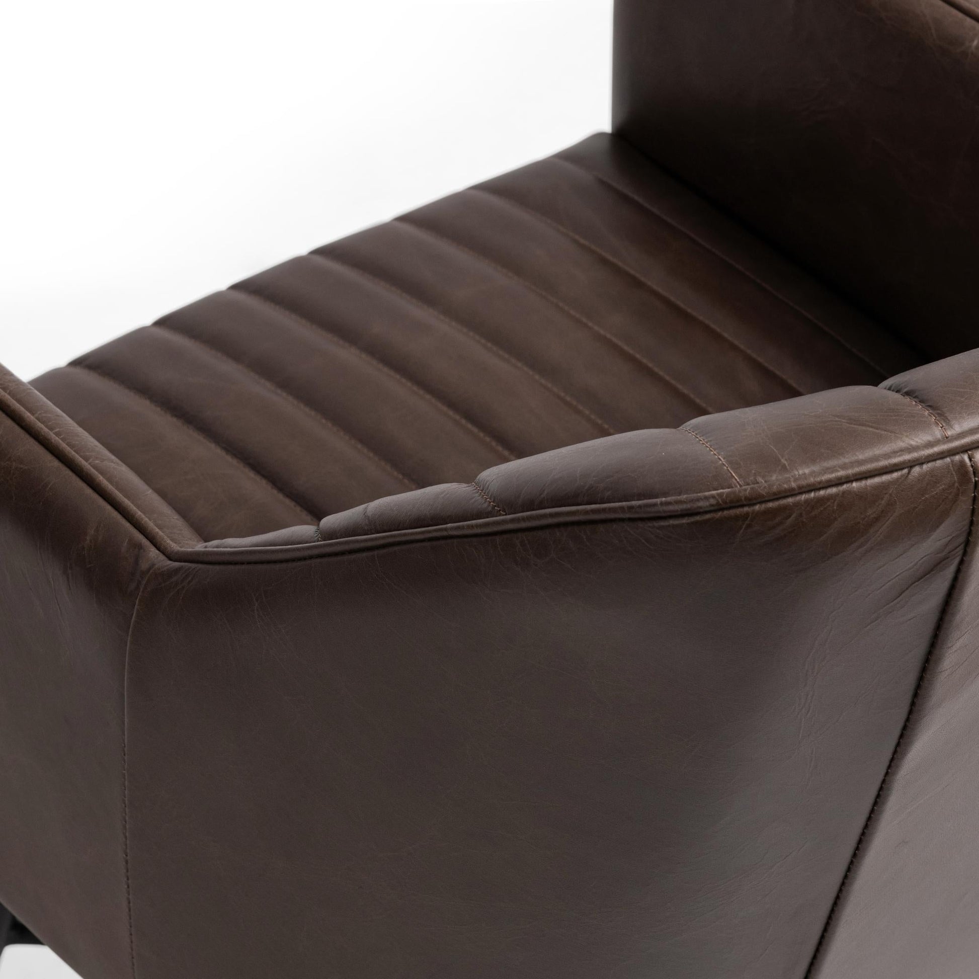 Leon Leather Dining Chair - Burnished Walnut