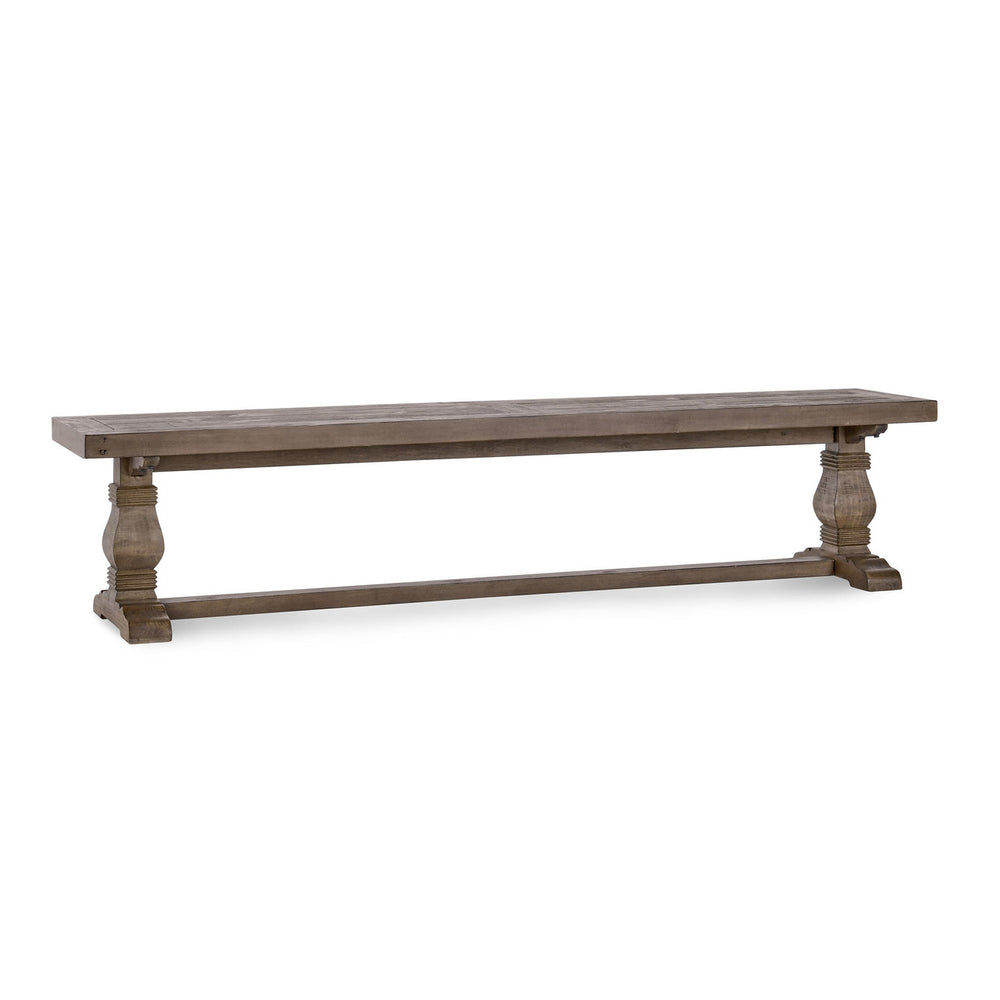 Caleb Farmhouse Reclaimed Wood Trestle Dining Bench 83"