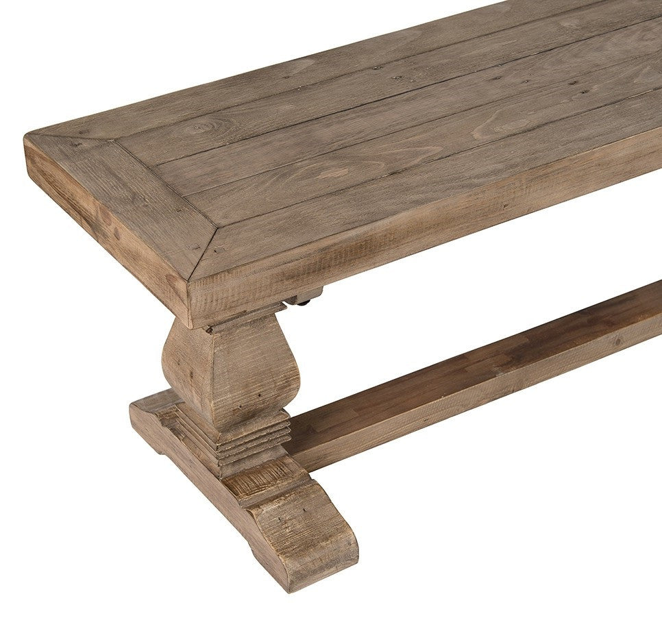 Farmhouse Reclaimed Wood Trestle Dining Room Bench 83"