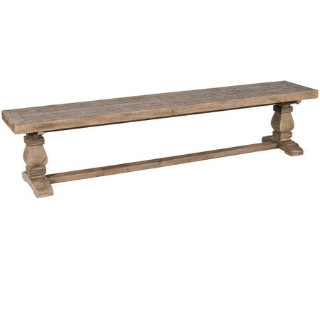 Farmhouse Reclaimed Wood Trestle Bench 83"