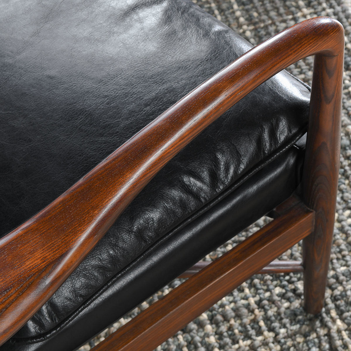 Kiannah Leather Club Chair - Jet Black