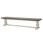 Coastal Farmhouse Reclaimed Wood Trestle Dining Bench 83"