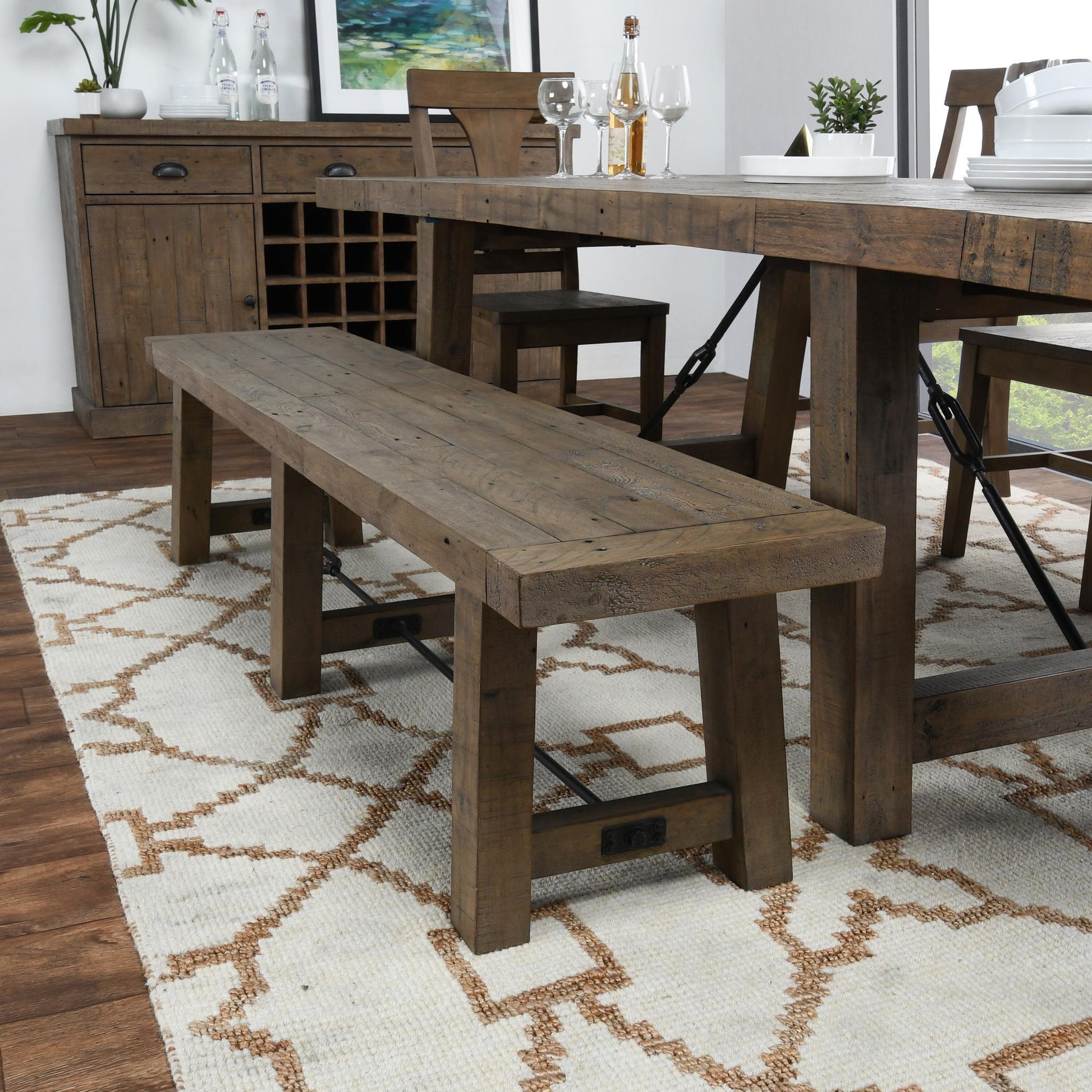 Tuscany Dining Bench - Distressed Brown