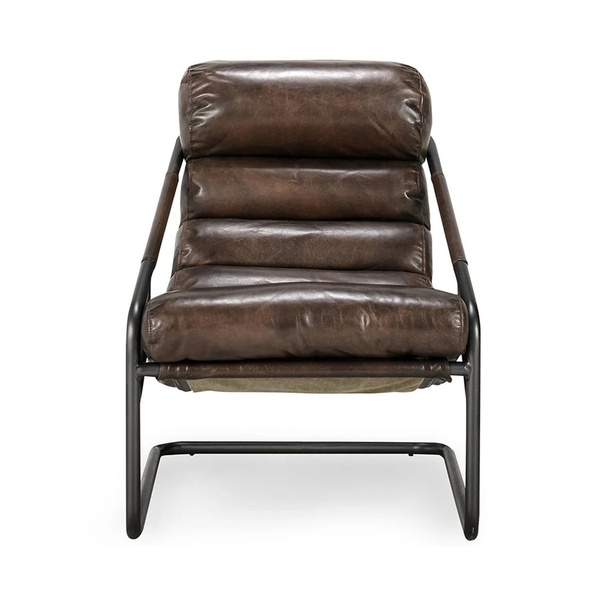 Jackson Retro Brown Leather Accent Chair