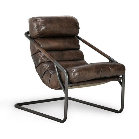 Jackson Retro Brown Leather Accent Chair