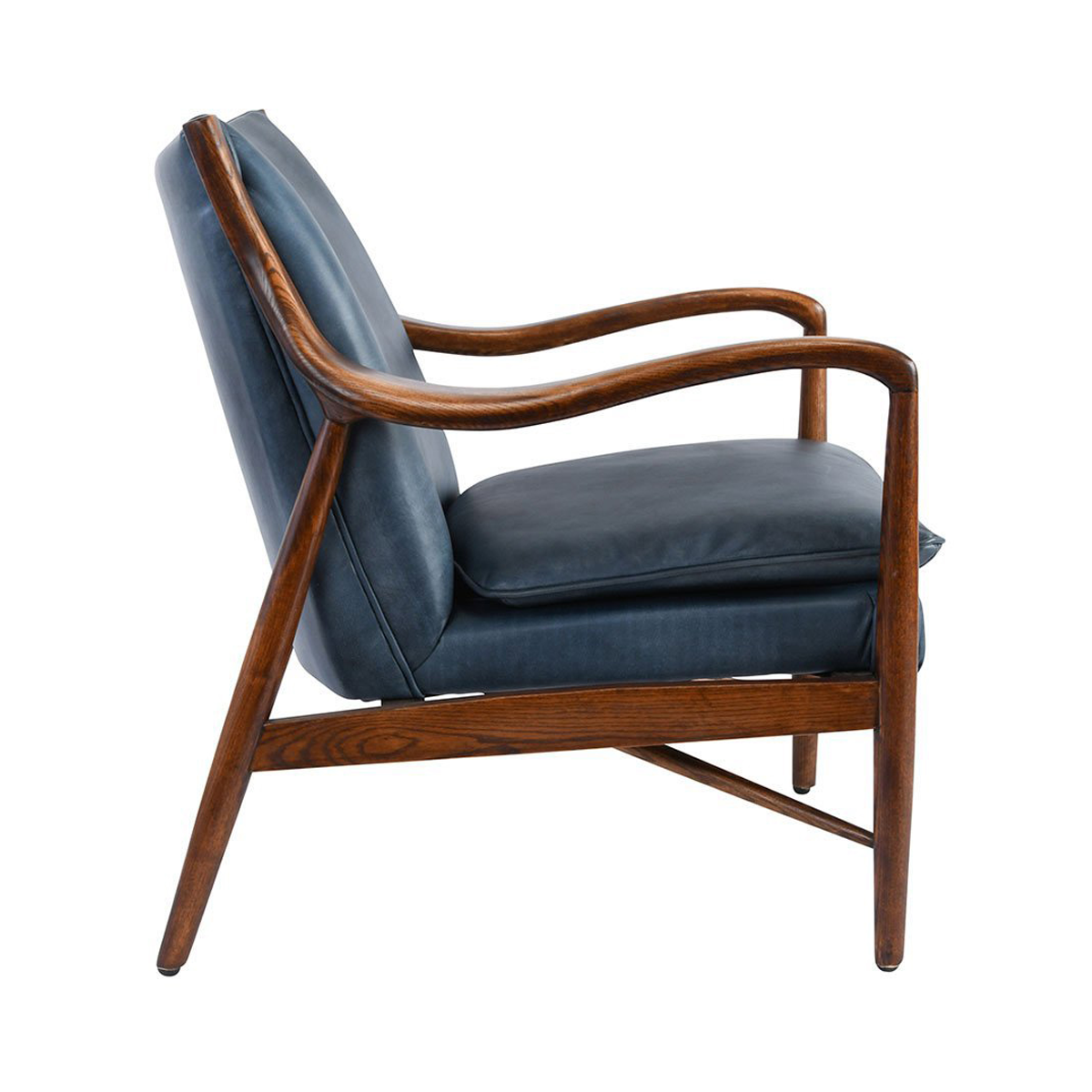 Kiannah Leather Club Chair - Ocean Blue