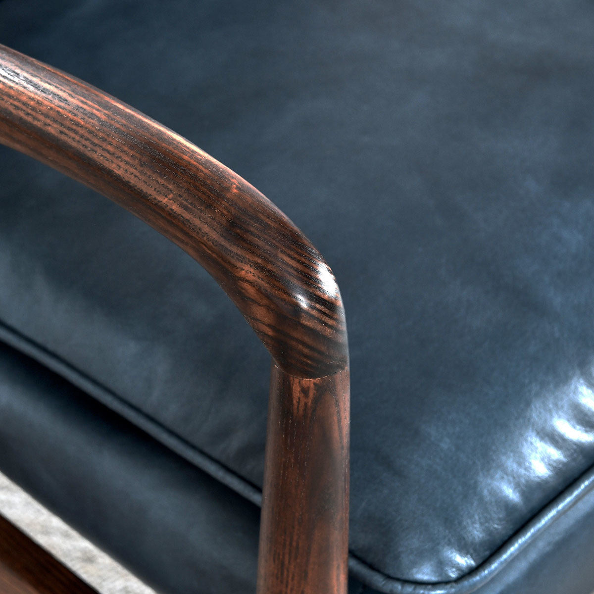 Kiannah Leather Club Chair - Ocean Blue