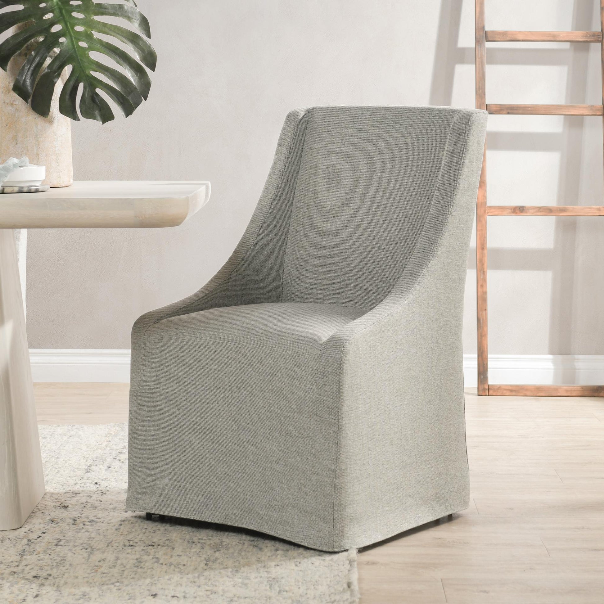Warwick Dining Chair with Casters - Gray
