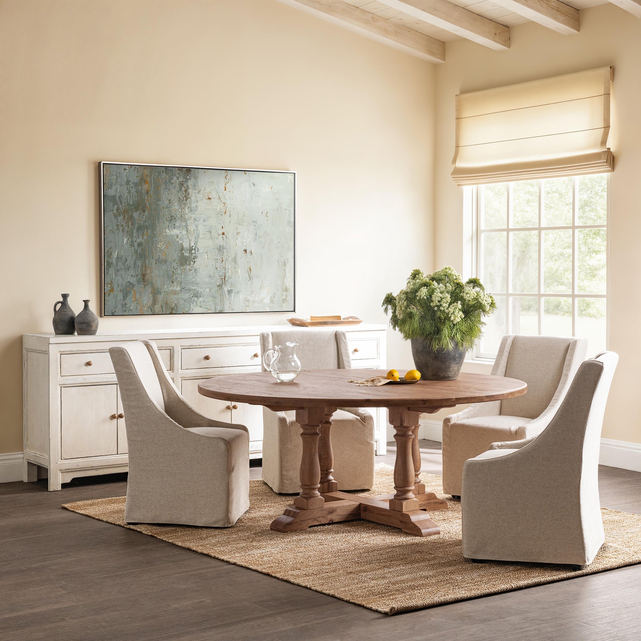 Warwick Dining Chair with Casters - Gray