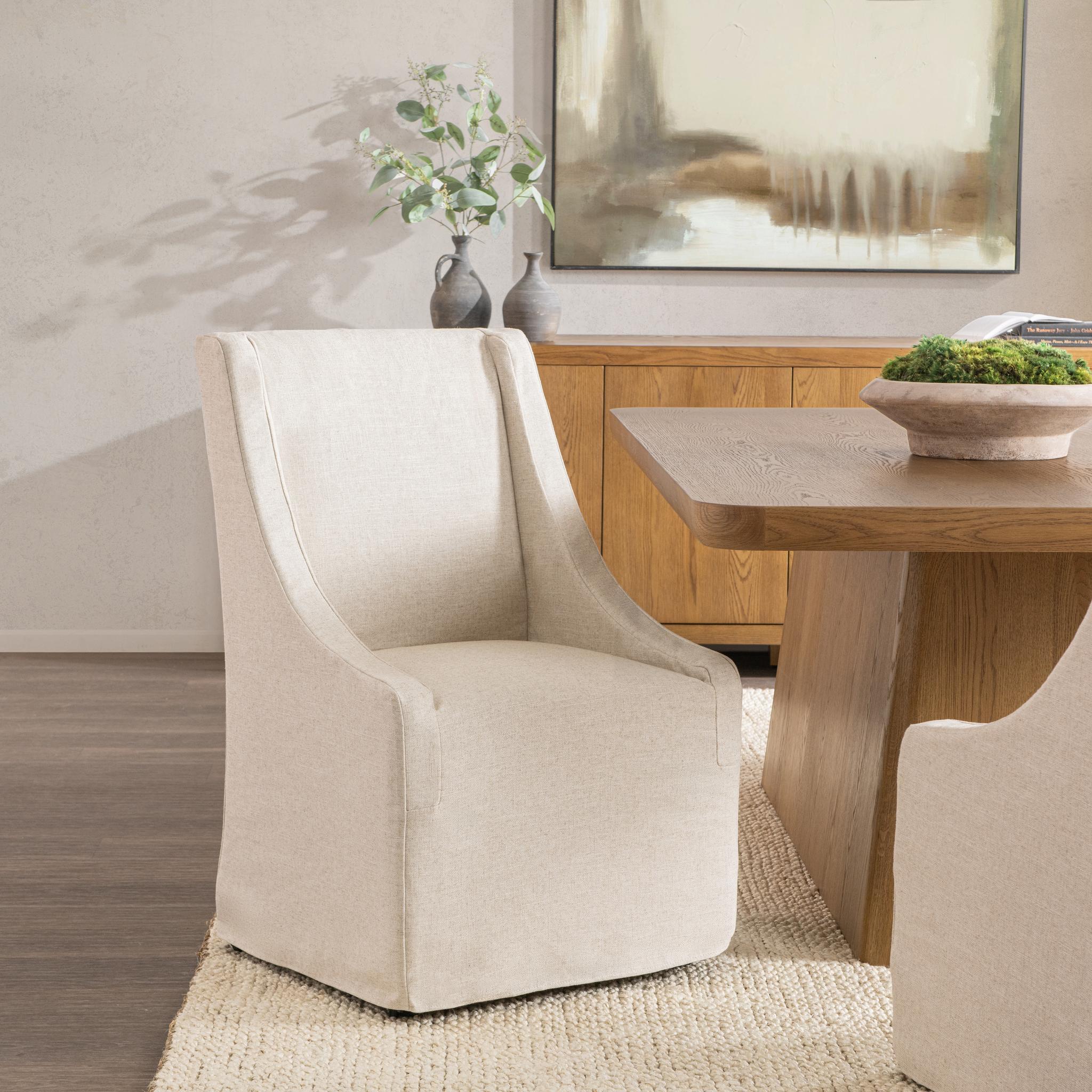 Warwick Dining Chair with Casters - Gray