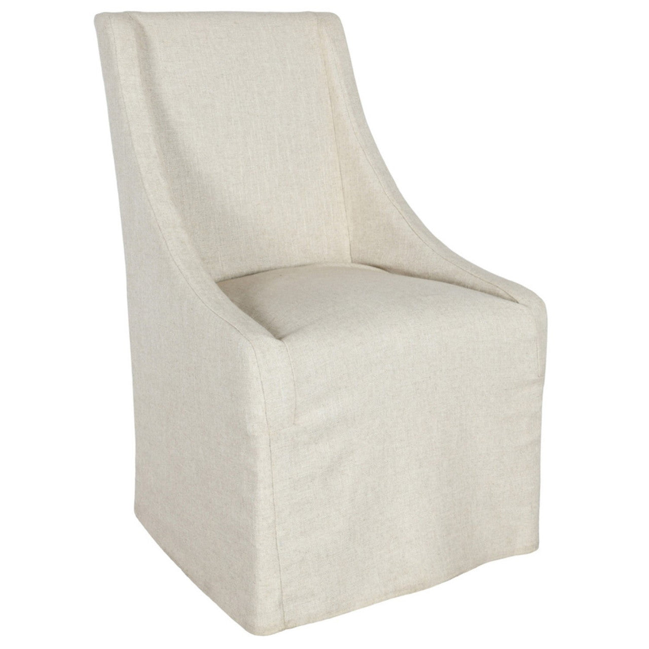 Warwick Oatmeal Rolling Wingback Dining Chair