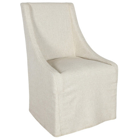 Warwick Oatmeal Rolling Wingback Dining Chair