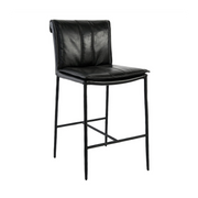 Mayer Leather Counter Stool - Jet Black