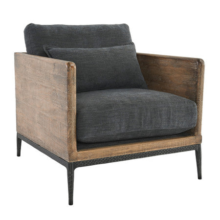 Emmy Reclaimed Wood Accent Chair - Navy