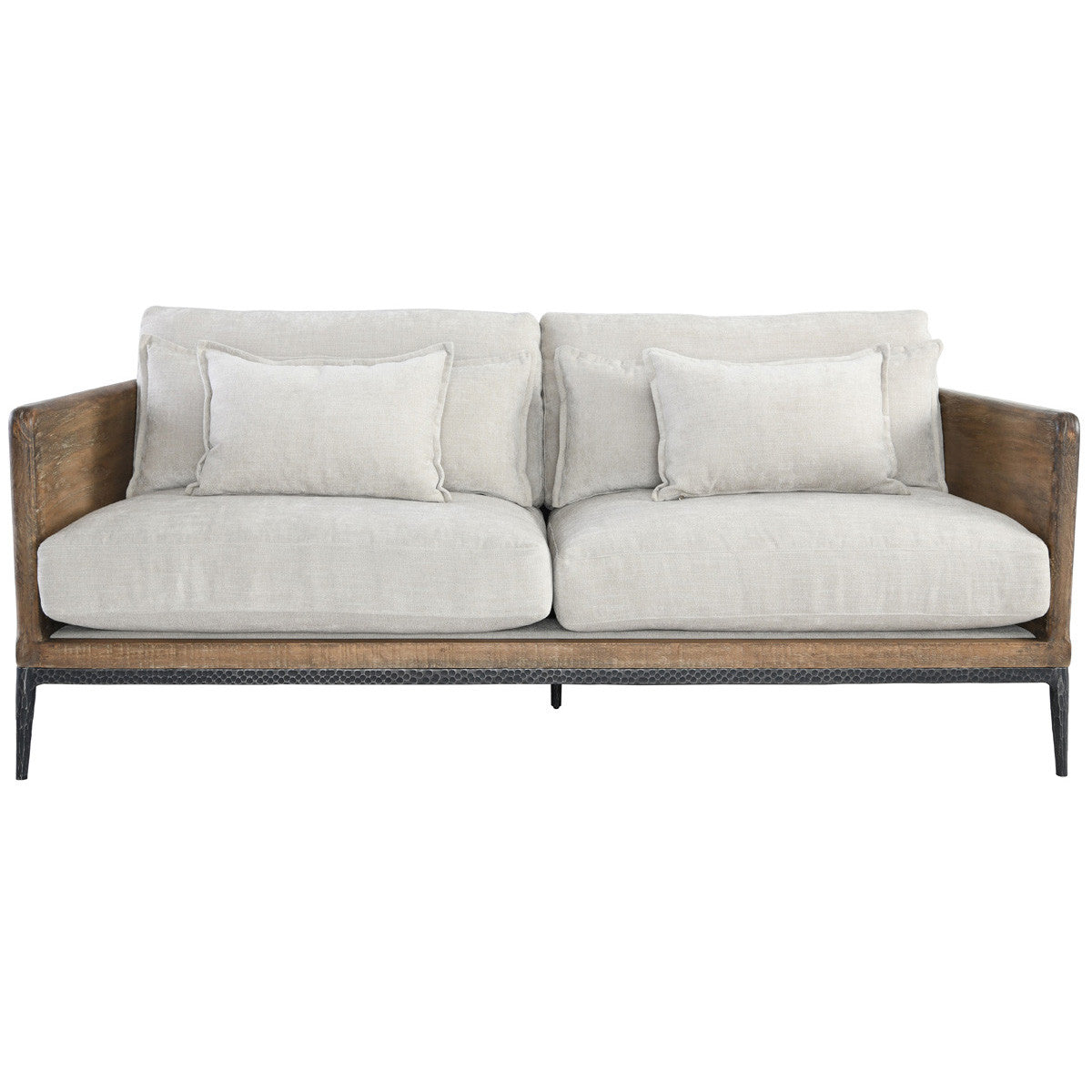 Emmy Reclaimed Wood Sofa - Ivory