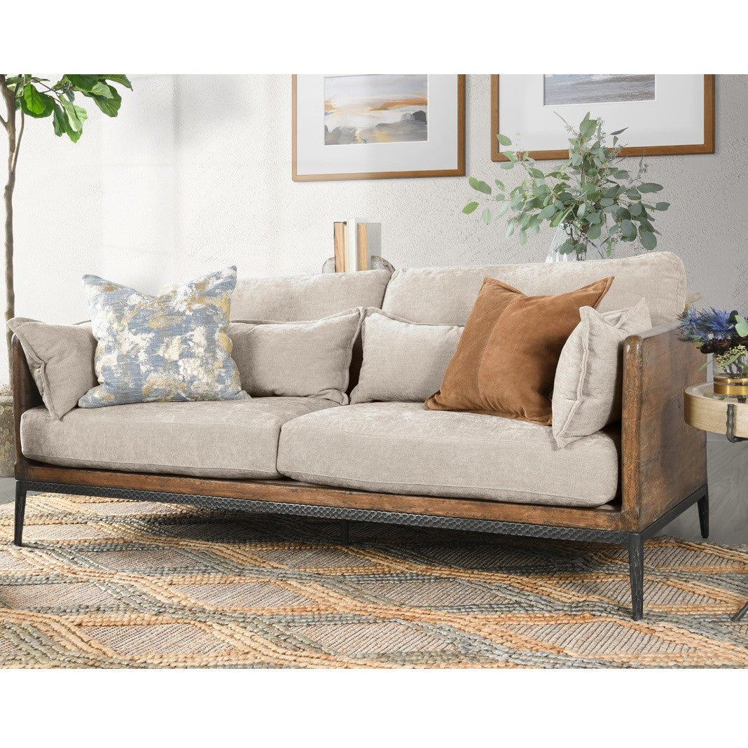 Emmy Reclaimed Wood Sofa - Ivory