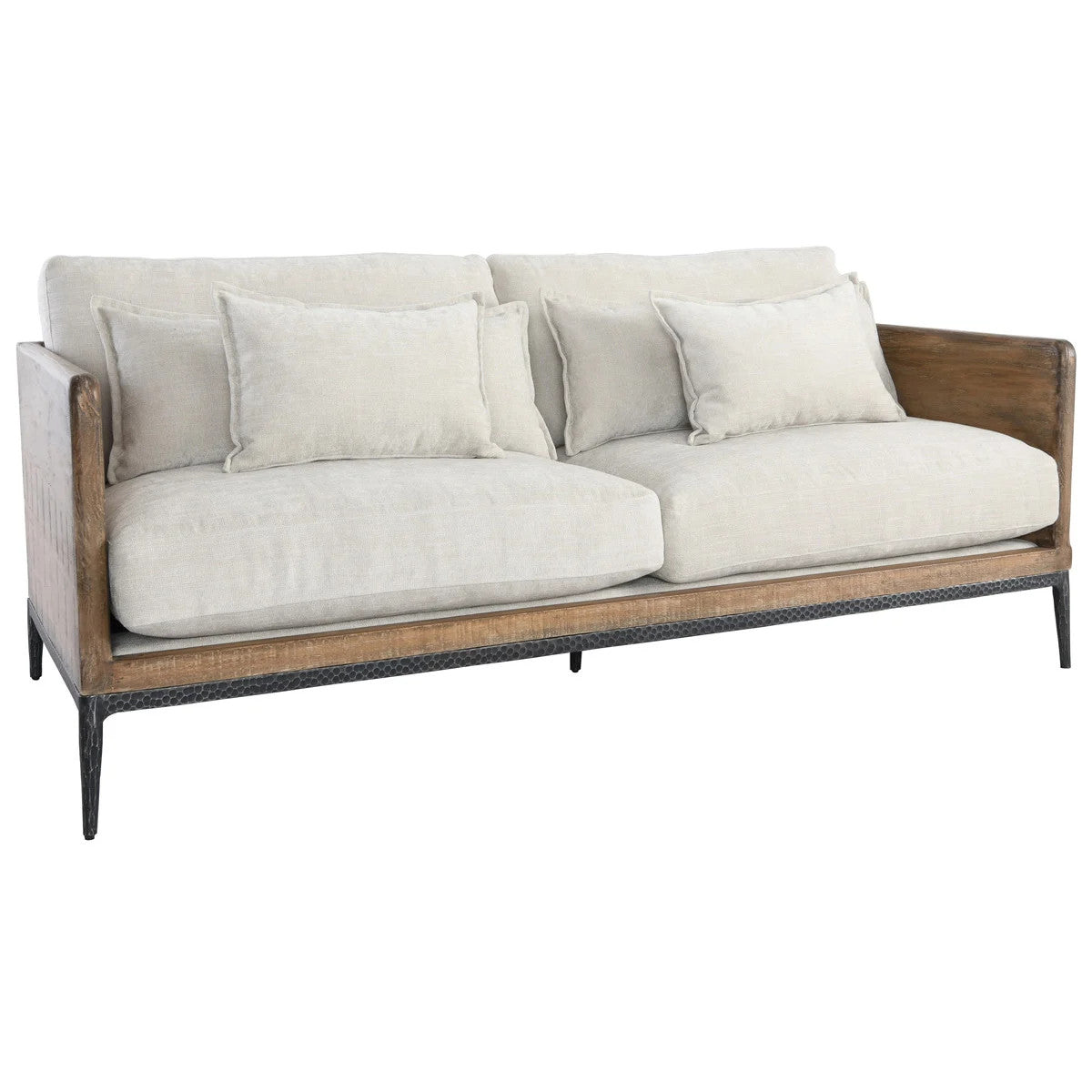 Emmy Reclaimed Wood Sofa - Ivory