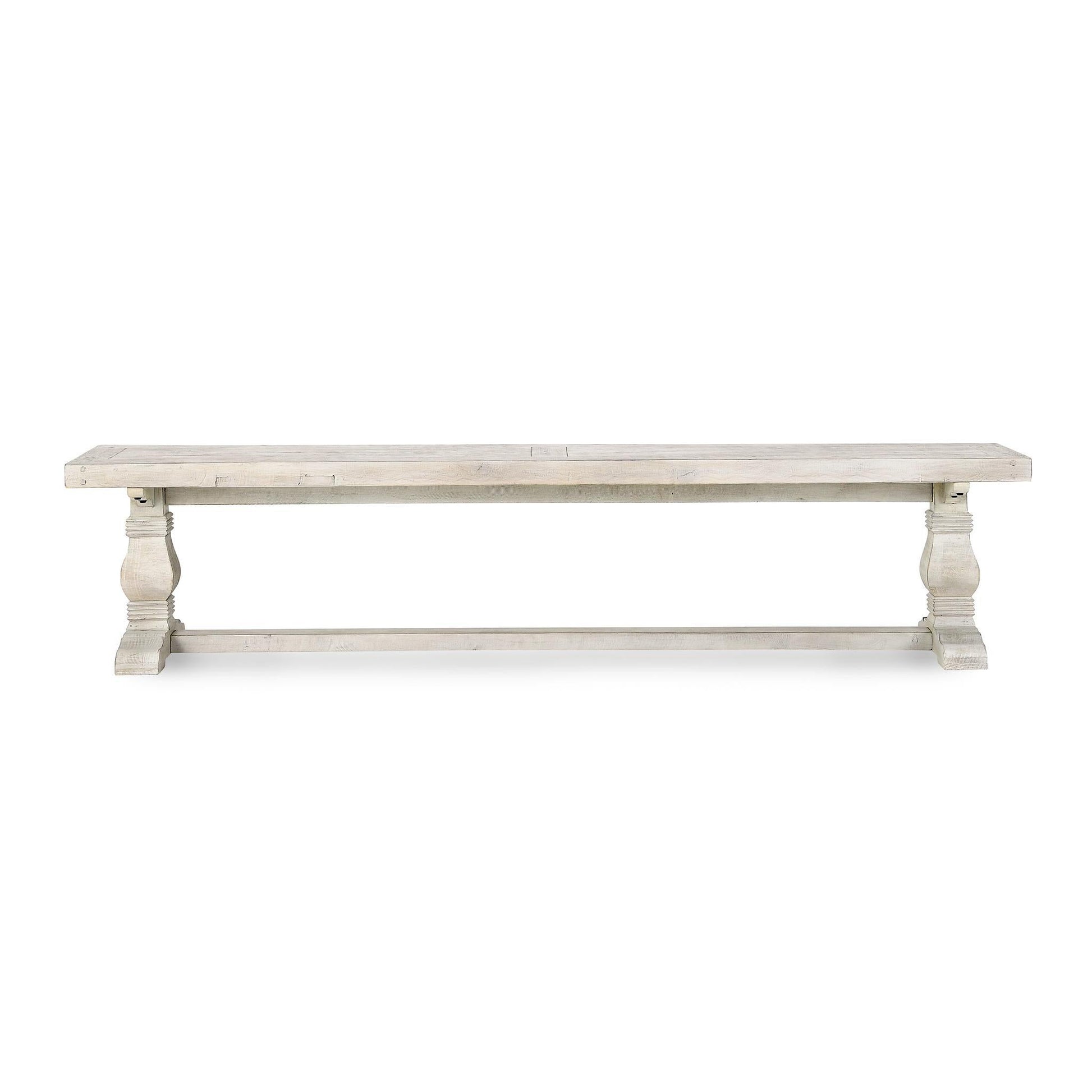 Caleb 83" Dining Bench Distressed Ivory