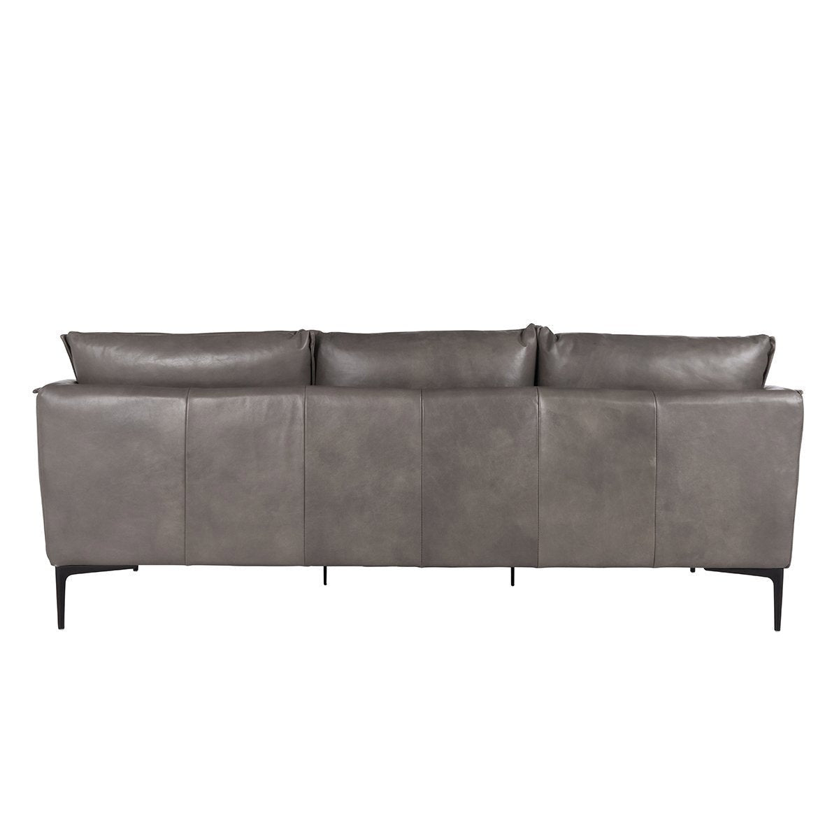 Abigail Leather Sofa - Pewter Gray