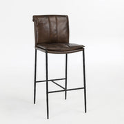 Mayer Leather Bar Stool - Truffle Brown