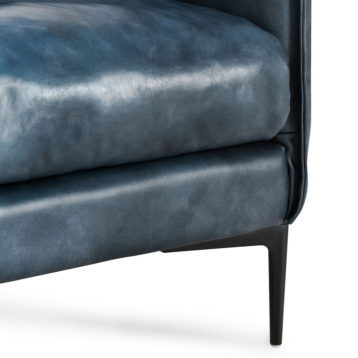Abigail Leather Club Chair - Ocean Blue