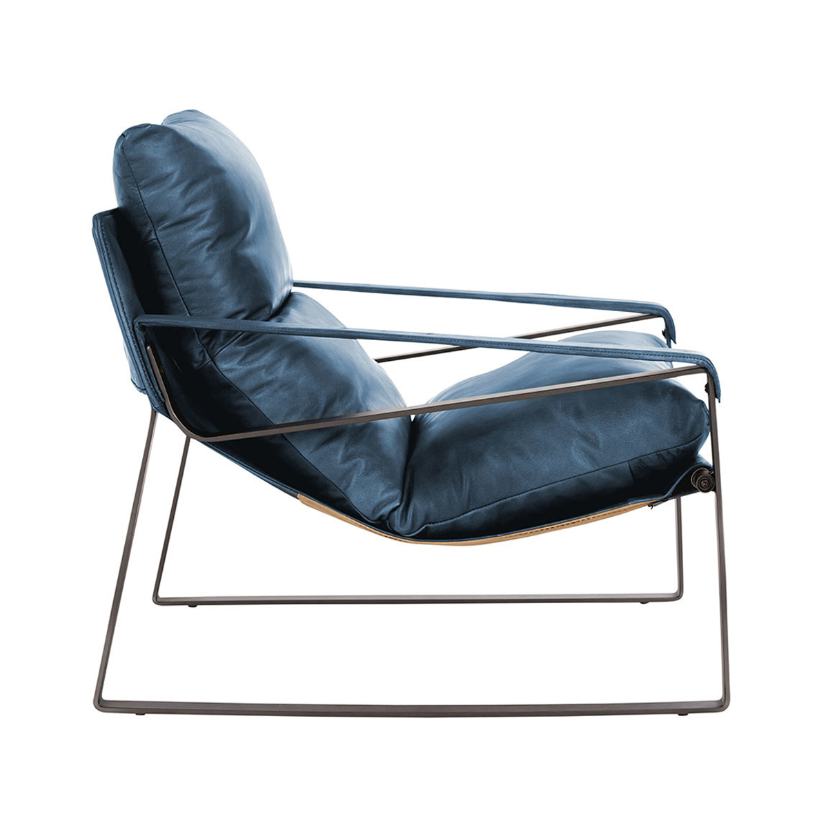 Morgan Leather Accent Chair - Ocean Blue
